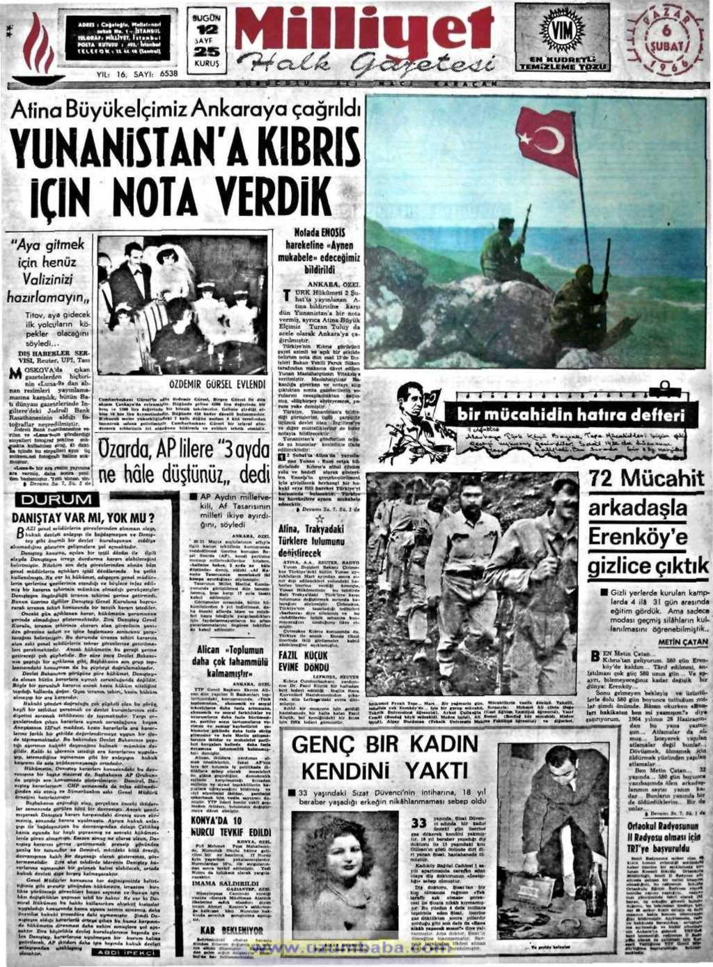 Milliyet gazetesi 6 şubat 1966