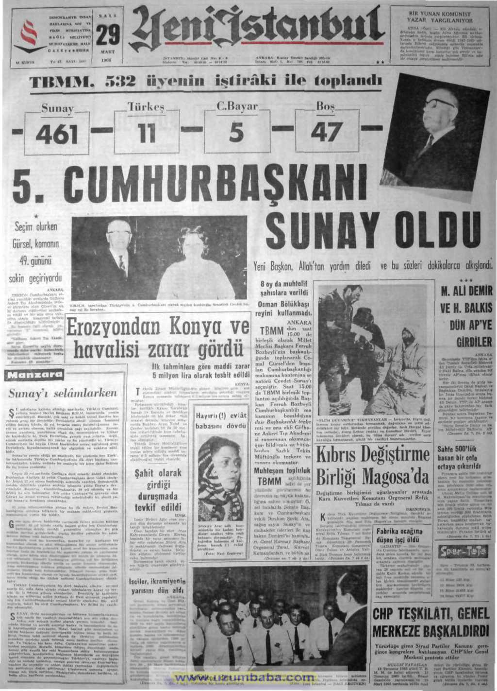 Yeni istanbul gazetesi 29 mart 1966