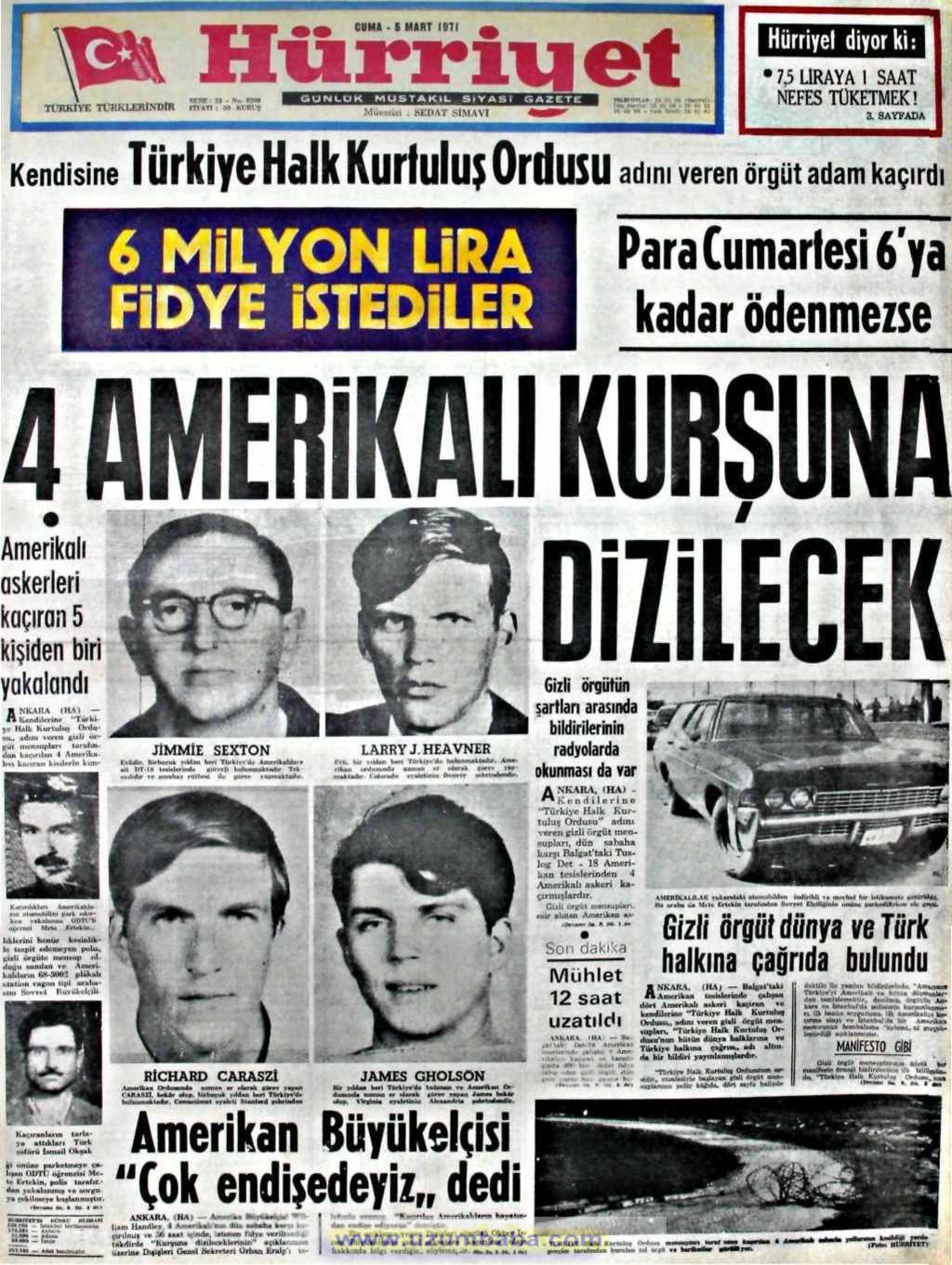 Hürriyet gazetesi 5 mart 1971