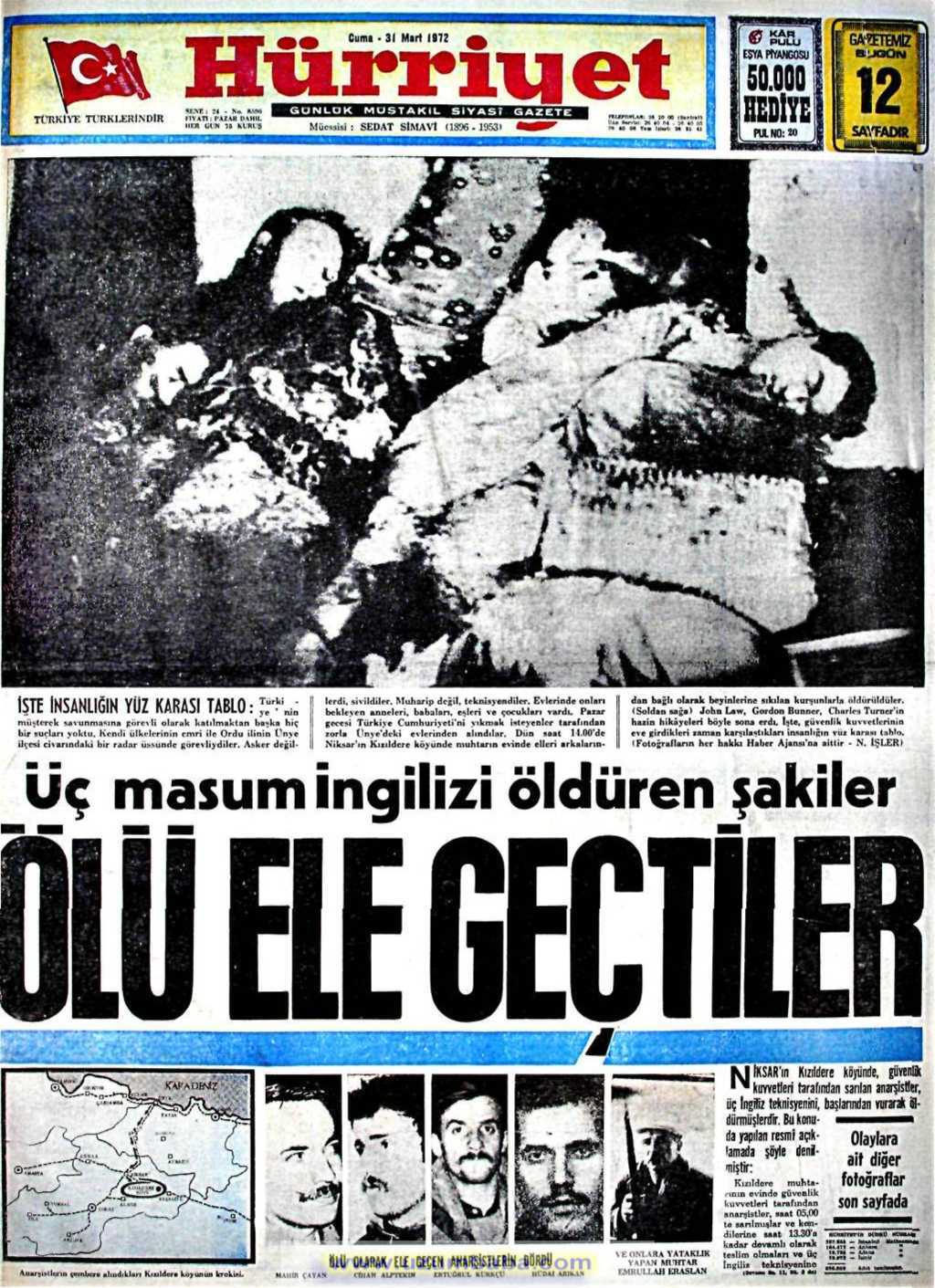 Hürriyet gazetesi 31 mart 1972