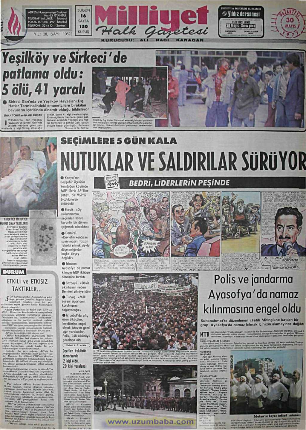 Milliyet gazetesi 30 mayıs 1977