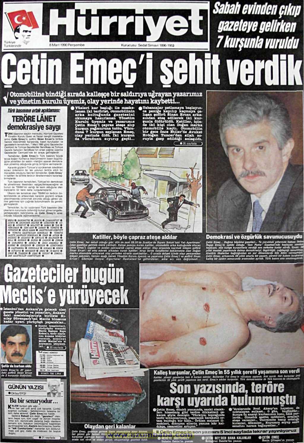 Hürriyet gazetesi 8 mart 1990