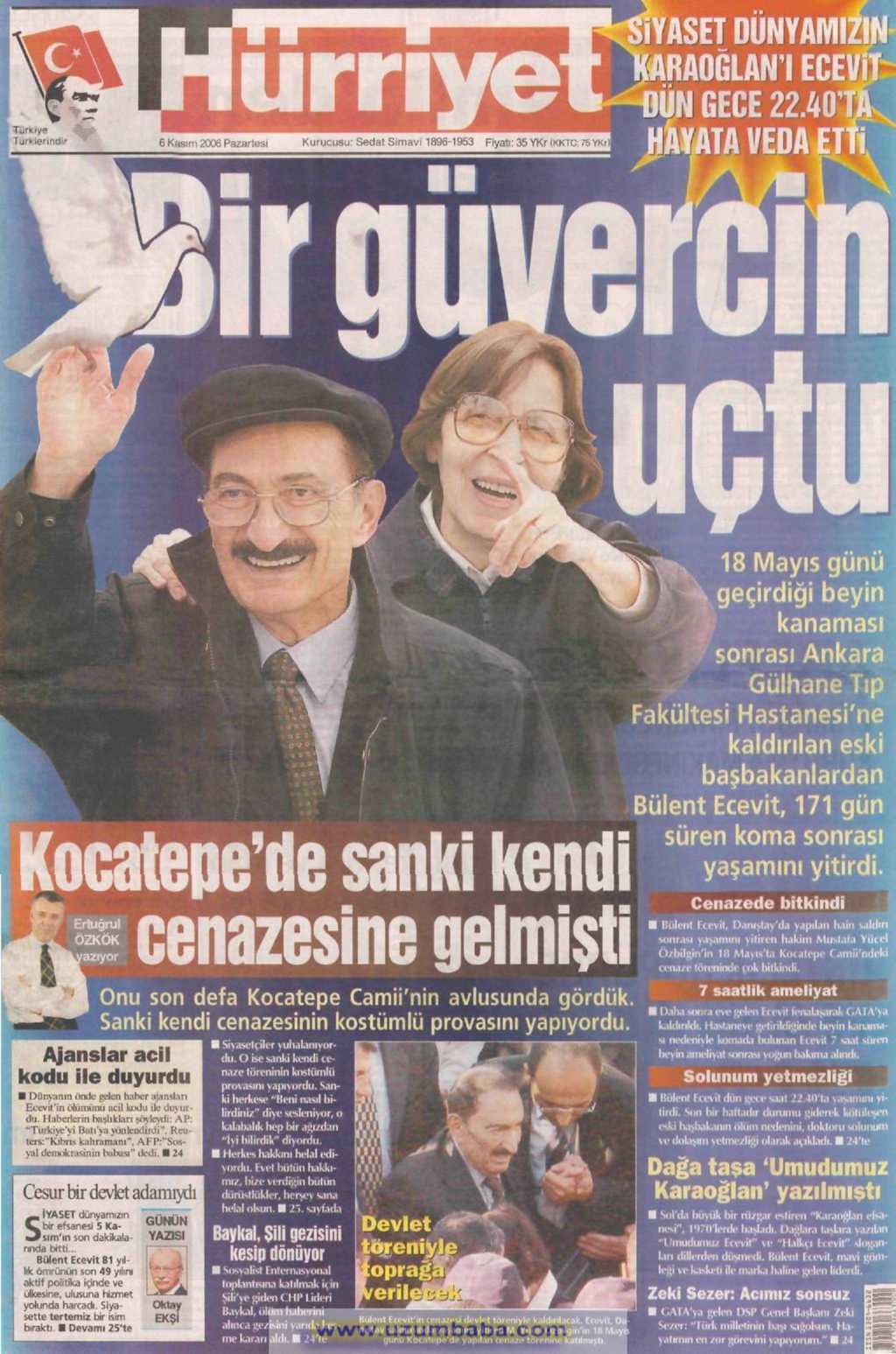 Hürriyet gazetesi 6 kasım 2006