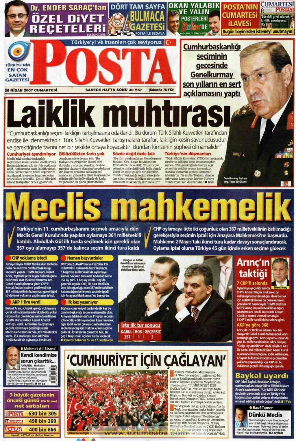 Posta gazetesi 28 nisan 2007